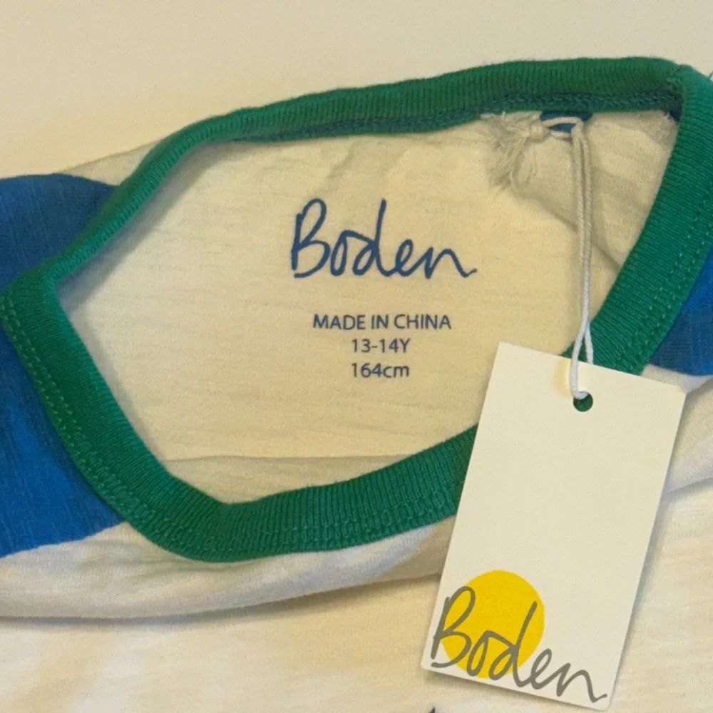 Mini Boden Blue/White Appliqué Star Long Sleeve Tee Size 13-14 NWT - Picture 3 of 4
